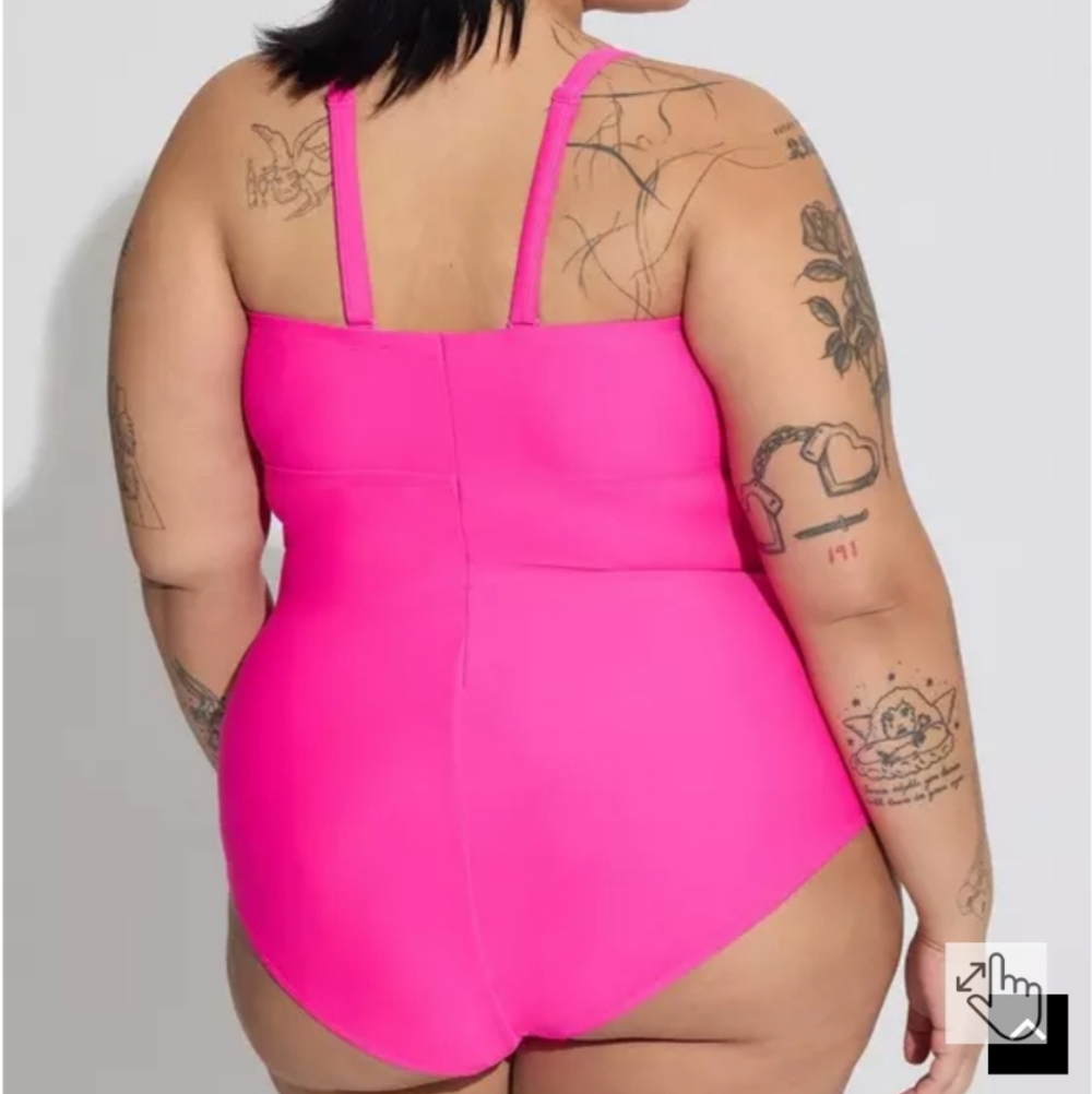 Torrid Slim Fix Lattice Front One Piece Swimsuit - Picture 3 of 4
